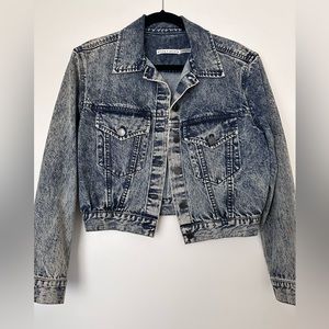 Alice + Olivia Chloe Stone Wash Denim Jacket